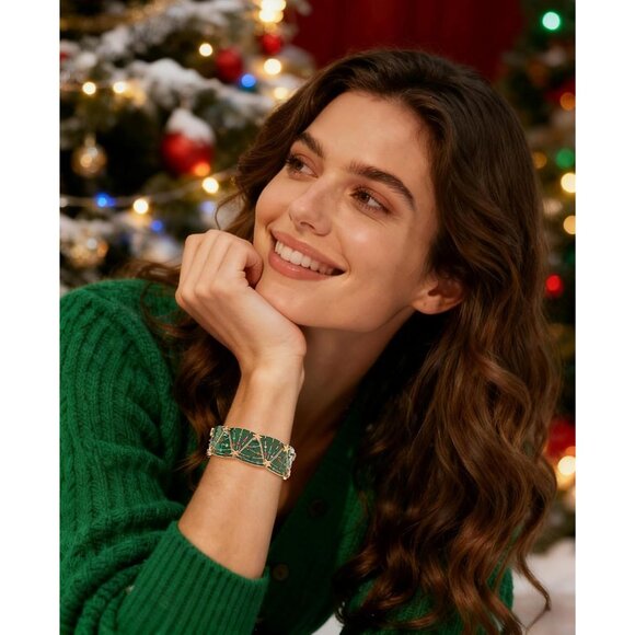 Christmas Tree Bracelets for women Trendy Colorful Holiday Bangle Cute Xmas Orna - Picture 2 of 8